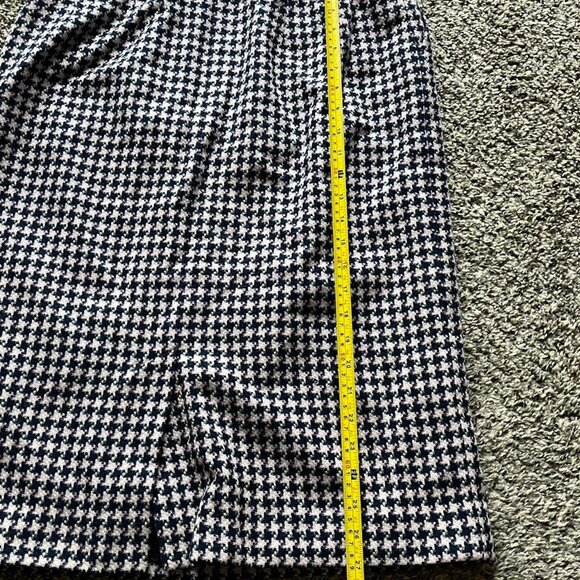 Vintage 80s Pendleton Houndstooth Womens 12 Black & White 100% Wool Skirt - Picture 7 of 7